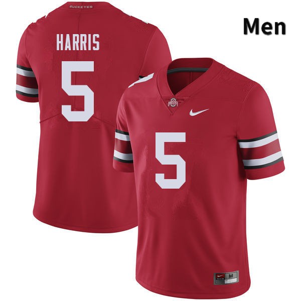 Ohio State Buckeyes Jaylen Harris Men's #5 Red Authentic Stitched College Football Jersey